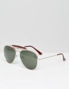 D-struct Aviator Sunglasses In Gold - Gold