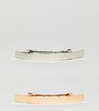 Asos Pack Of 2 Hammered Bar Hair Clips - Multi