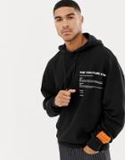 The Couture Club Hoodie In Black With Logo Print - Black