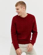 Burton Menswear Cable Knit Sweater In Red - Red