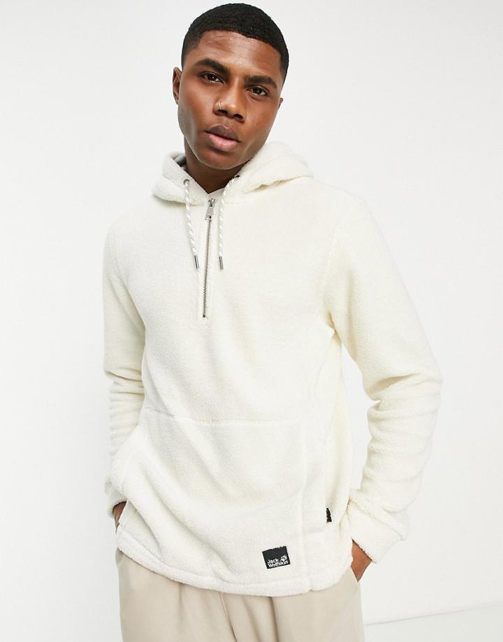 Jack Wolfskin Nature Life Quarter Zip Hoodie In White