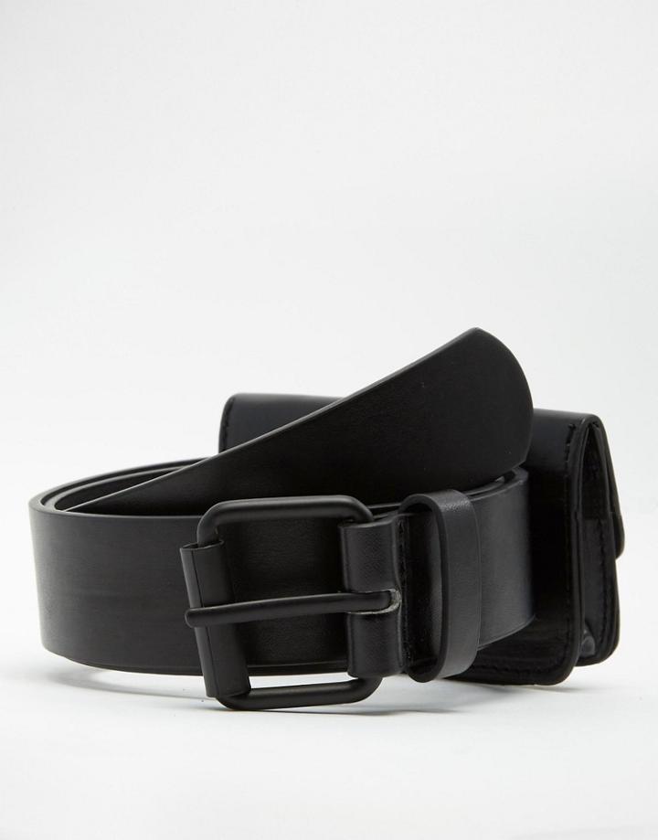 Asos Festival Belt With Pouch - Black