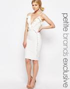 Alter Petite Ruffle Detail Pencil Skirt - Cream