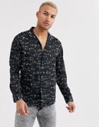 Hermano Shirt With Snake Print In Black