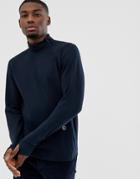 Jack & Jones Core Zip Neck Sweatshirt-navy