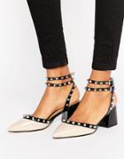 Asos Sixth Sense Studded Mid Shoes - Beige