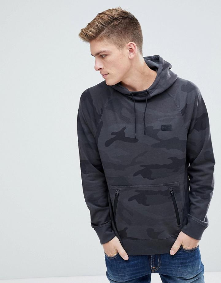 Abercrombie & Fitch Black Label Sport Hoodie In Black Camo - Black