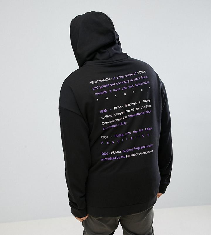 Puma Plus Organic Cotton Hoodie With Back Print In Black Exclusive To Asos - Black