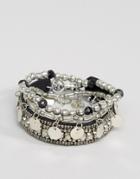 Pieces Mia Multipack Stacking Bracelets - Silver