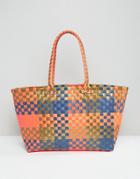 Asos Beach Multicolour Weave Shopper Bag - Multi