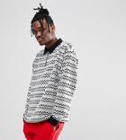 Reclaimed Vintage Inspired Long Sleeve Polo In Geo Print - Navy