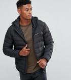 Nicce Puffer Jacket In Black With Hood - Black