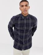 French Connection Large Over Check Shirt-gray