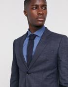 Moss London Suit Jacket In Blue Puppytooth
