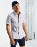 Tommy Hilfiger Julian Striped Short Sleeve Shirt-white