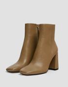 Pull & Bear Heeled Ankle Boot In Brown