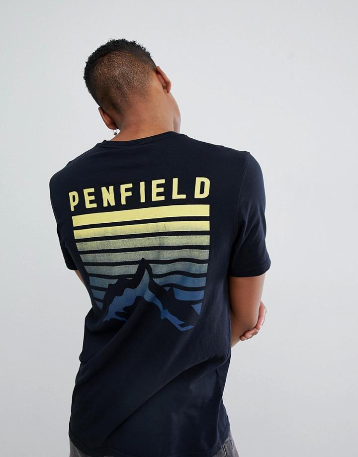 Penfield Caputo Back Logo Print T-shirt In Black - Black