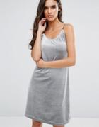 Vero Moda Velvet Rib Cami Dress - Silver