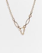 Topshop Faux Pearl And Beaded T Bar Necklace In Pastel Multi