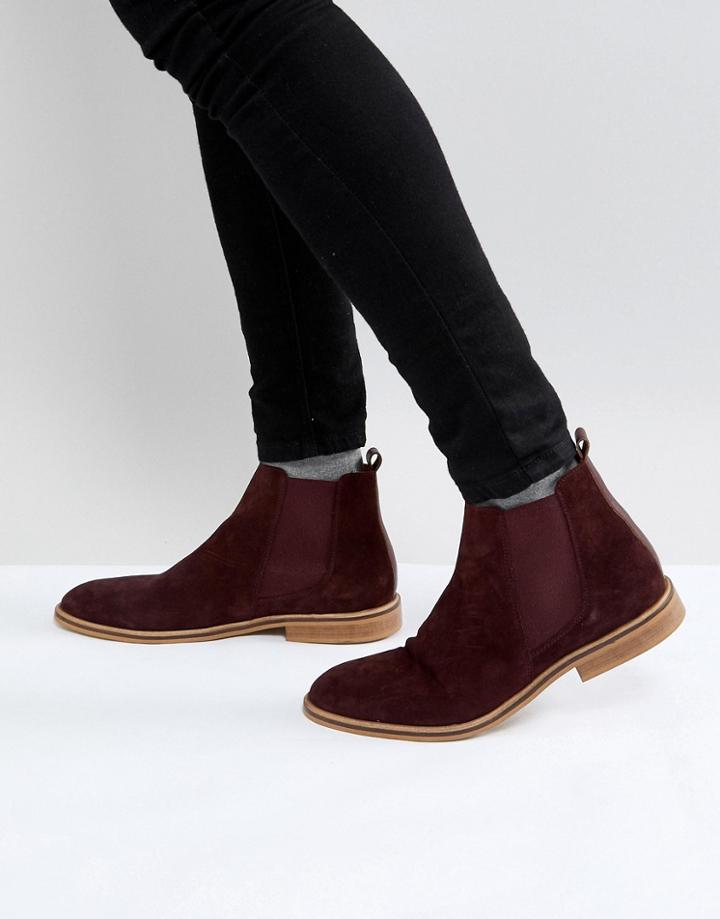 Good For Nothing Chelsea Boots In Burgundy Suede - Red