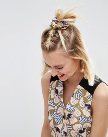 Asos Africa Geo Floral Scrunchie Hair Tie - Multi