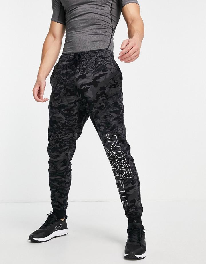 Under Armour Rival Fleece Camo Sweatpants In Black