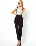 Asos Evening Pants With Suspenders - Black