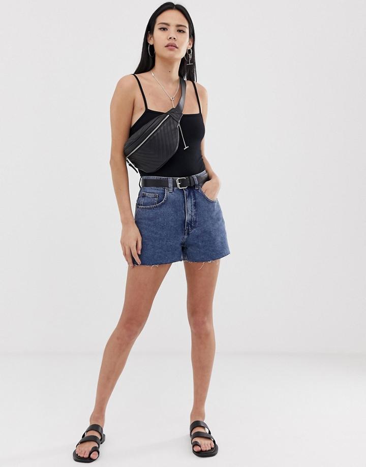 Cheap Monday Donna Denim Mom Shorts-blue