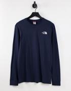 The North Face Simple Dome Long Sleeve T-shirt In Navy