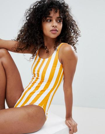 Weekday Stripe Swimsuit - Yellow