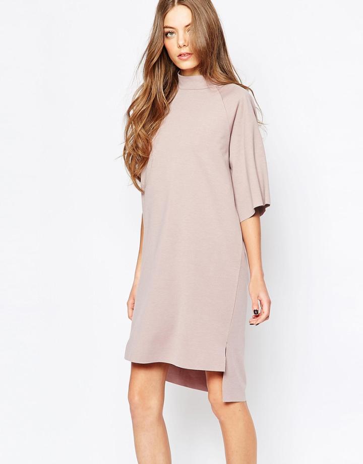 Selected Coda High Neck Dress - Bark