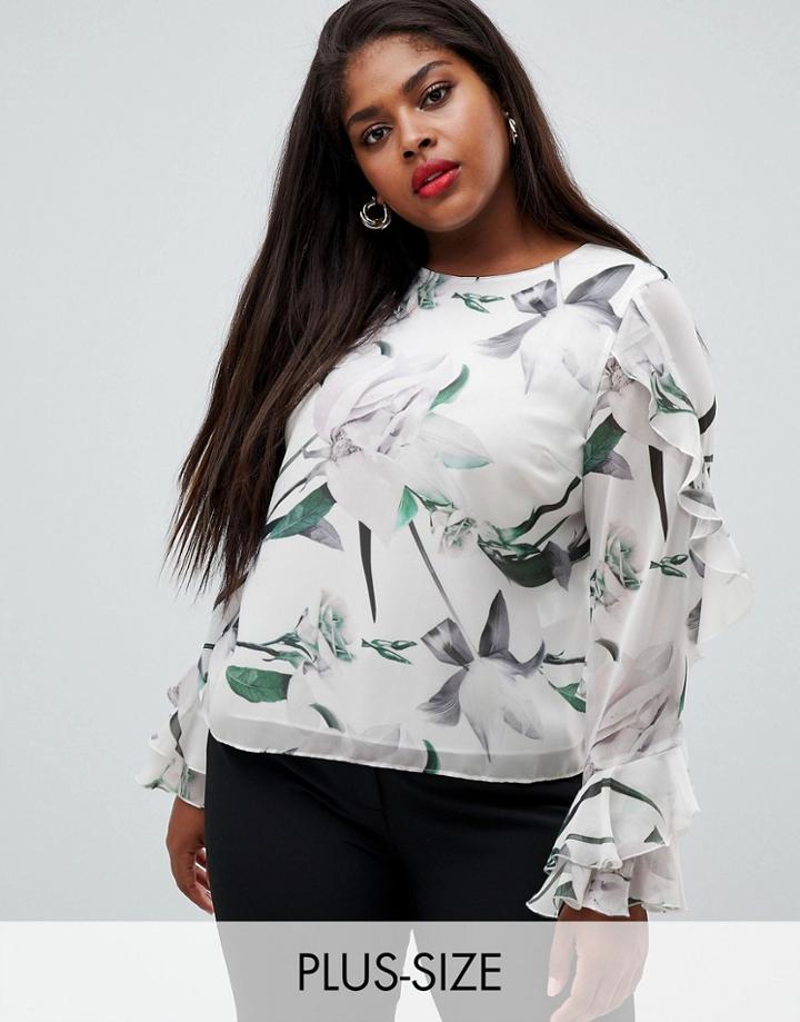 Coast Plus Lottie Frill Sleeve Top - Multi