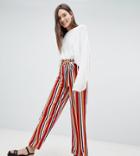 Bershka Multi Stripe Tie Waist Pants
