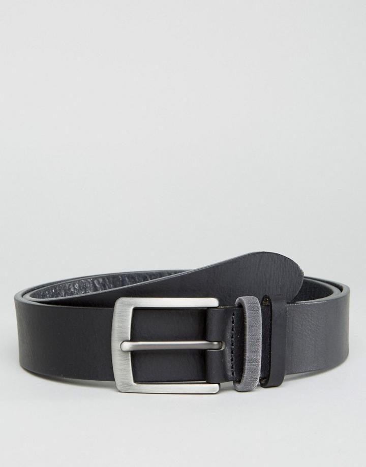 Esprit Leather Belt With Loop Detail - Black