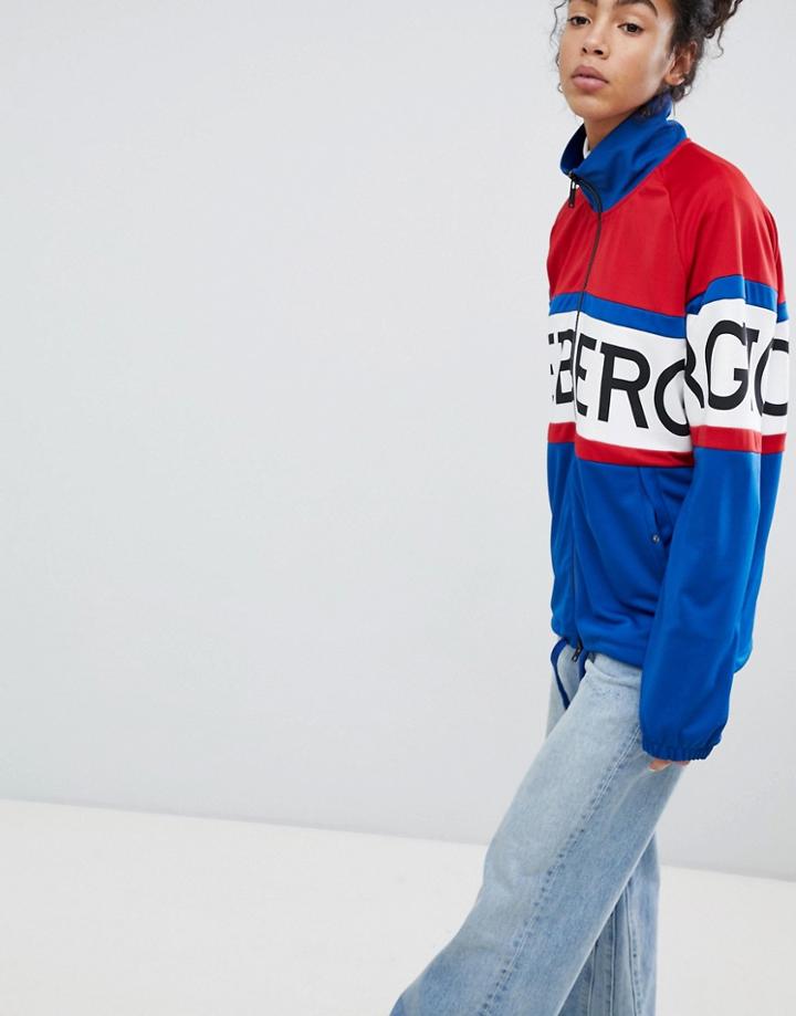 Iceberg Oversized Logo Zip Through Jacket - Multi