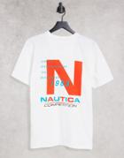 Nautica Competition Rowlock Back Print T-shirt In White