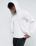 New Look Zip Through Hoodie In Oatmeal - Cream