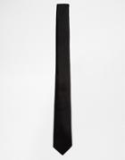Asos Silk Tie In Black - Black