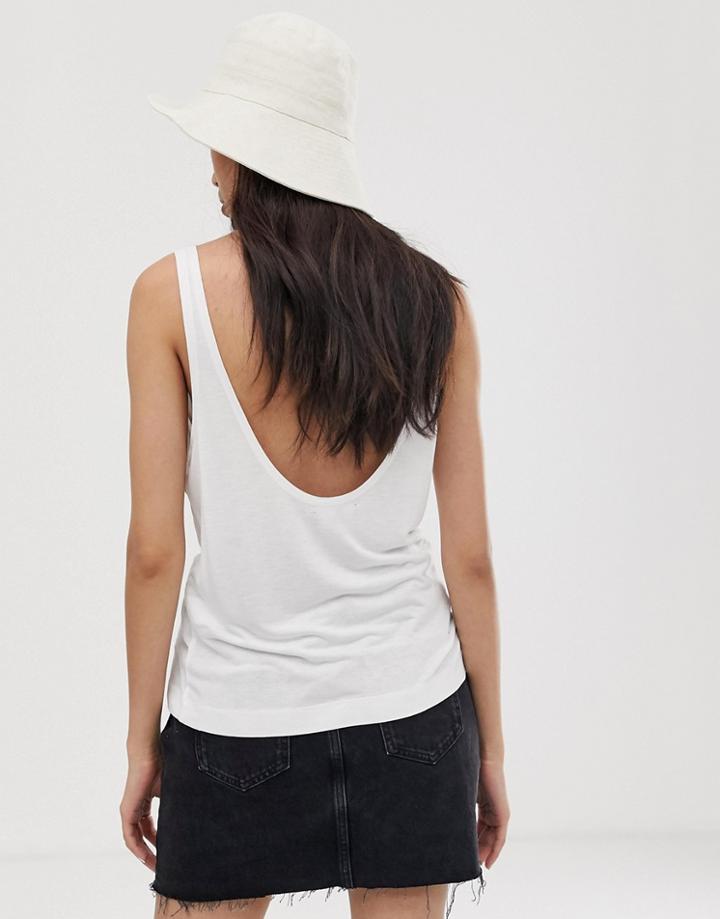 Dr Denim Zora Scoop Back Tank-white