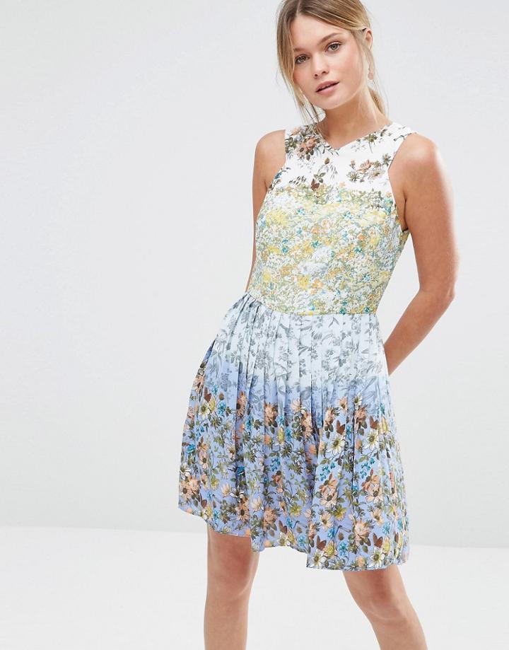 Oasis Ombre Ditsy Skater Dress - Multi