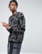 Asos Knitted Jumper With Rooster Design - Black