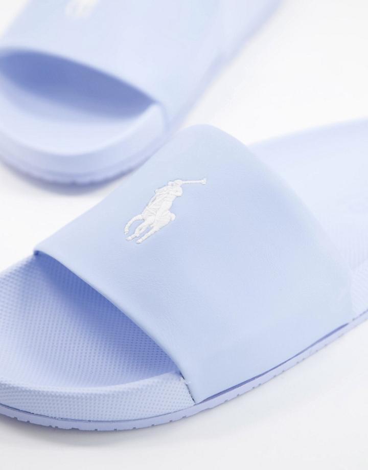 Polo Ralph Lauren Slider In Blue With Pony Logo-blues