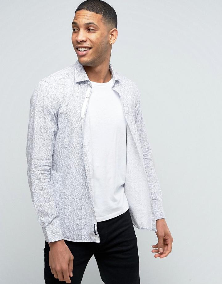 Esprit Button Down Ditsy Print Shirt - White