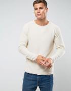 Troy Textured Sweater With Crew Neck - Beige