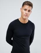 Burton Menswear Long Sleeve Muscle Fit T-shirt In Black - Black