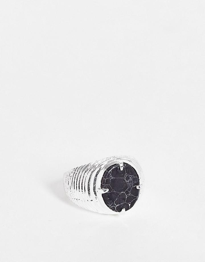 Icon Brand Prestige Embossed Ring In Silver