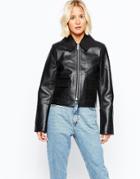 Weekday Taxi Leather Jacket - Black
