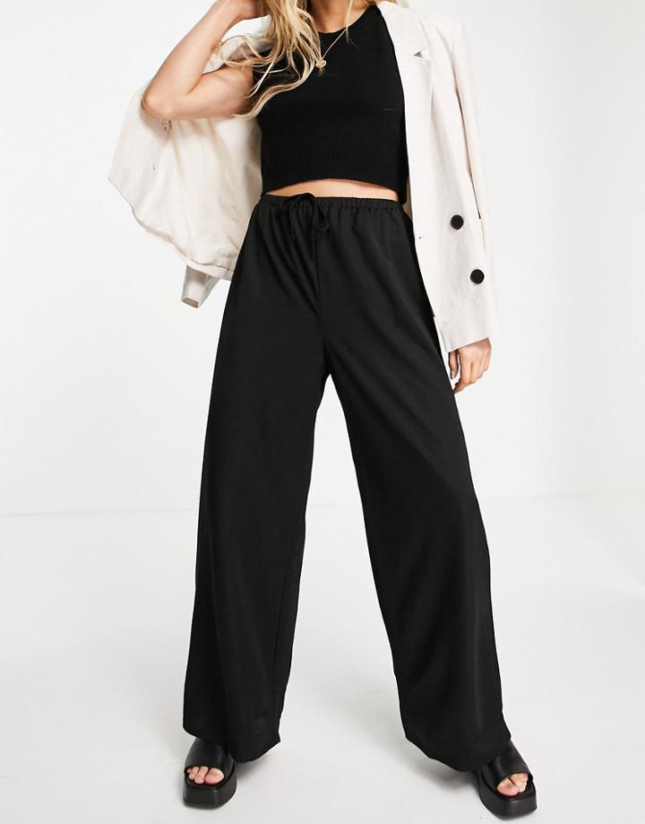 Asos Design Linen Look Dad Pant In Black