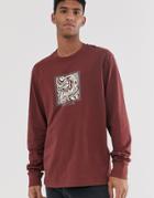 Brooklyn Supply Co Crew Neck Sweatshirt With Skate Print In Burgundy - Red