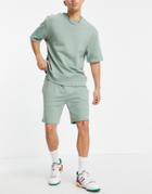 Topman Organic Cotton Set Jersey Shorts In Green